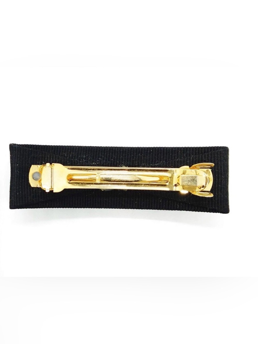 Salvatore Ferragamo Black and Gold Ribbon Hair Clip with box - Picture 3 of 6